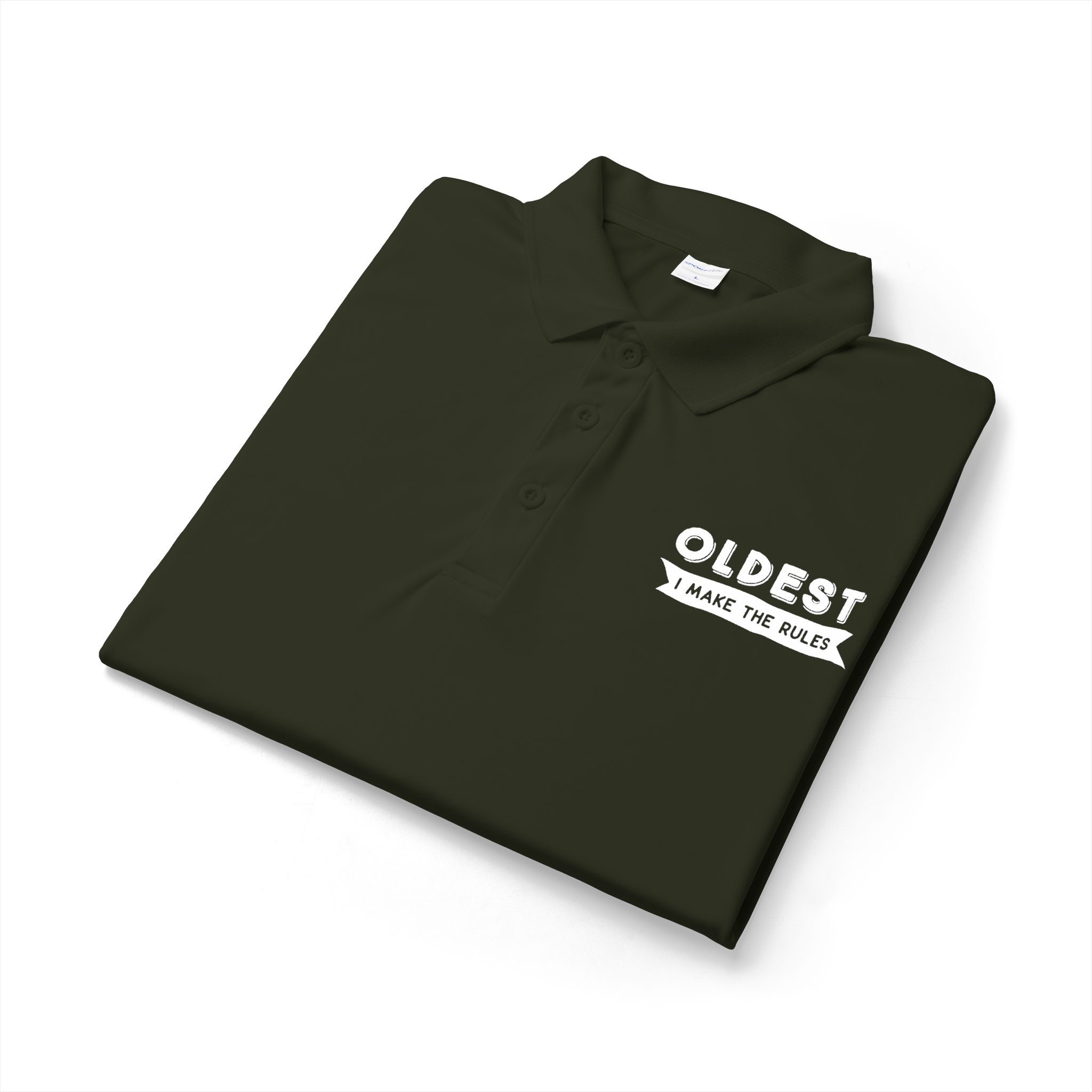 Funny 'Oldest' Family Birthday Gift Polo Shirt - Image 4