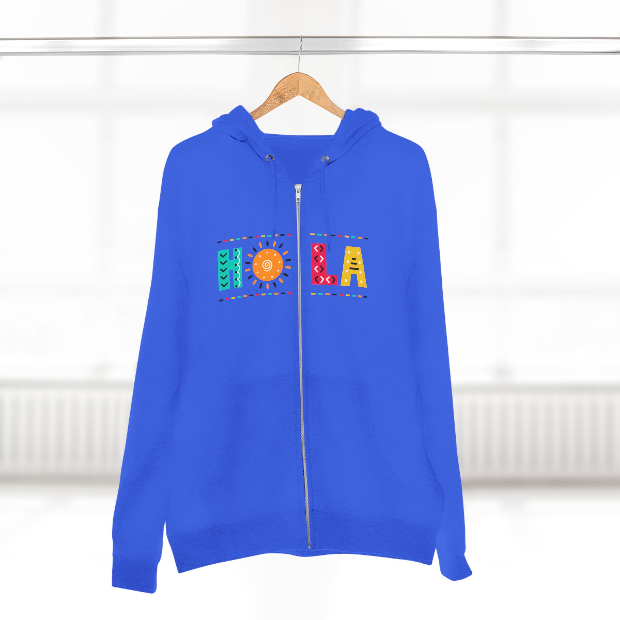 Zip Hoodie - Colorful HOLA Design - Image 5