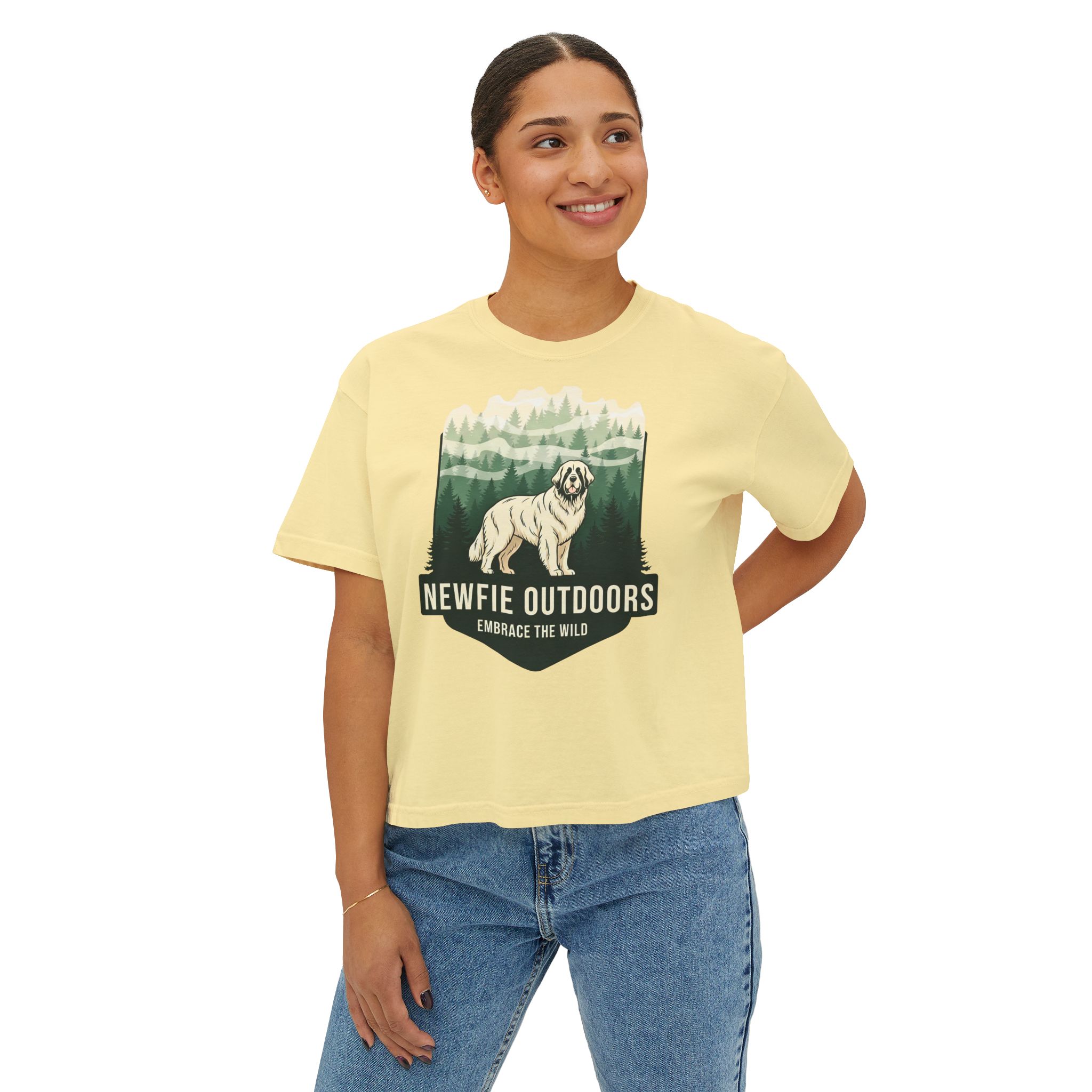 Newfie Outdoors Tee - 'Embrace the Wild' Newfoundland Dog Graphic Shirt - Image 7