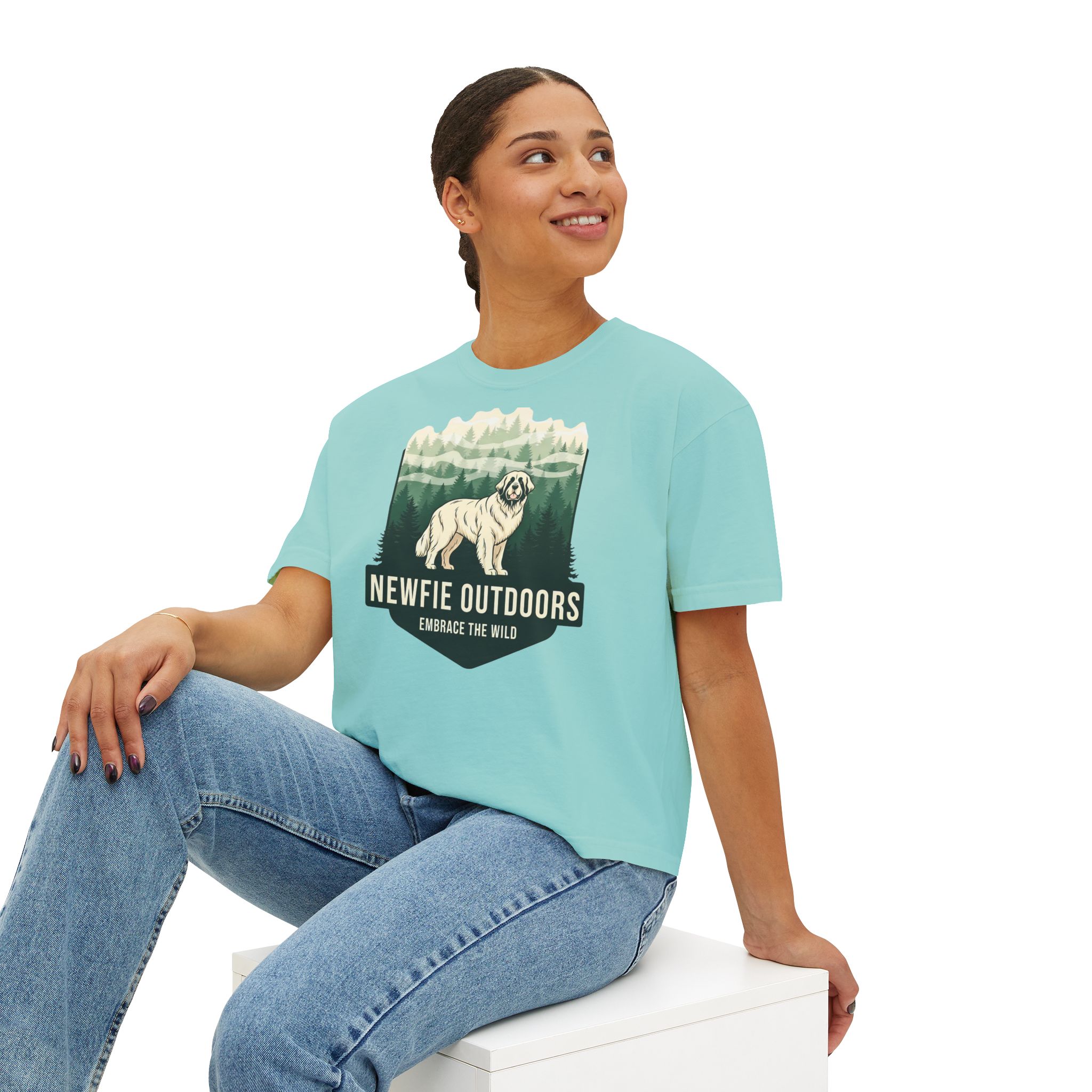 Newfie Outdoors Tee - 'Embrace the Wild' Newfoundland Dog Graphic Shirt - Image 3