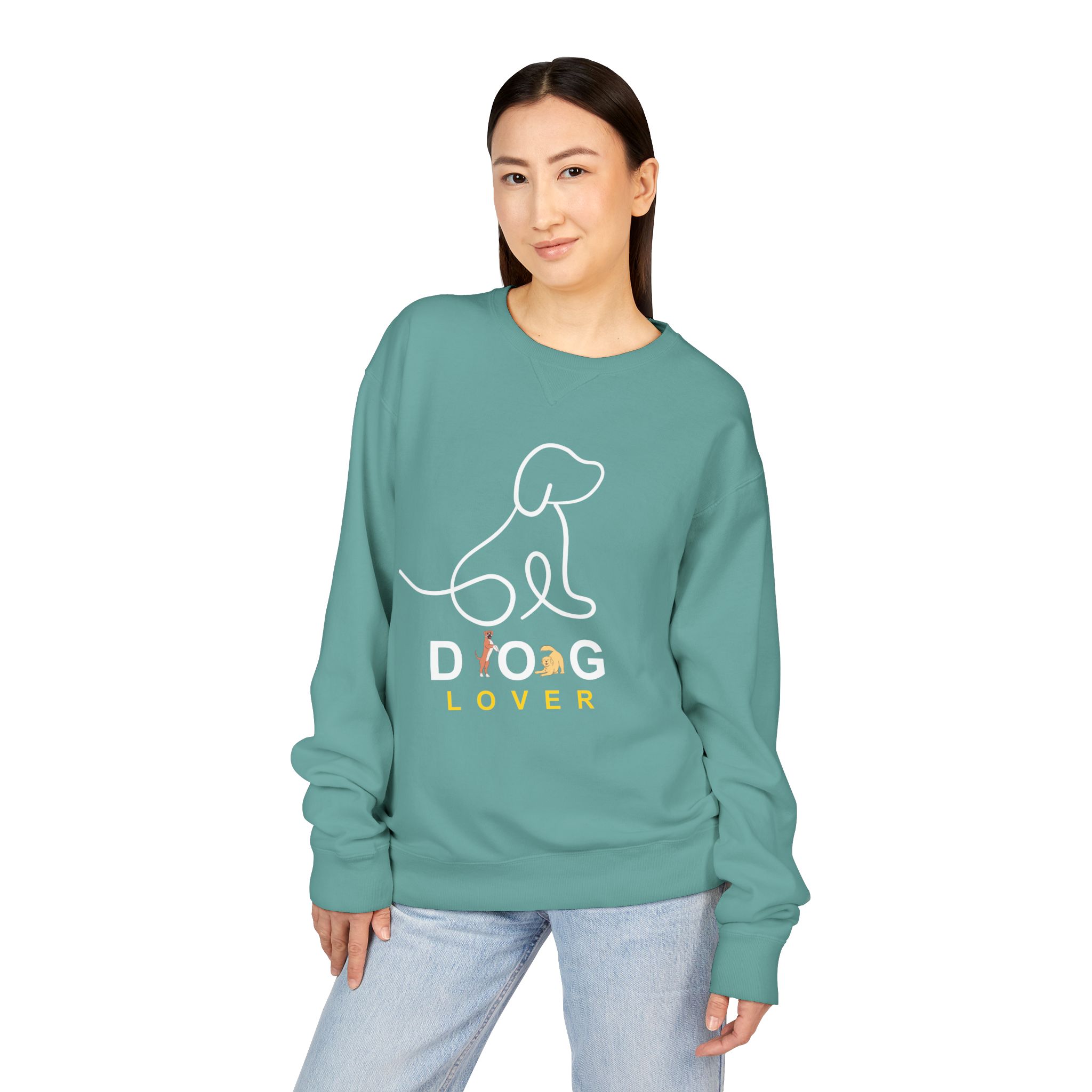 Dog Lover Crewneck Sweatshirt — Minimal Line Art Puppy Design - Image 4