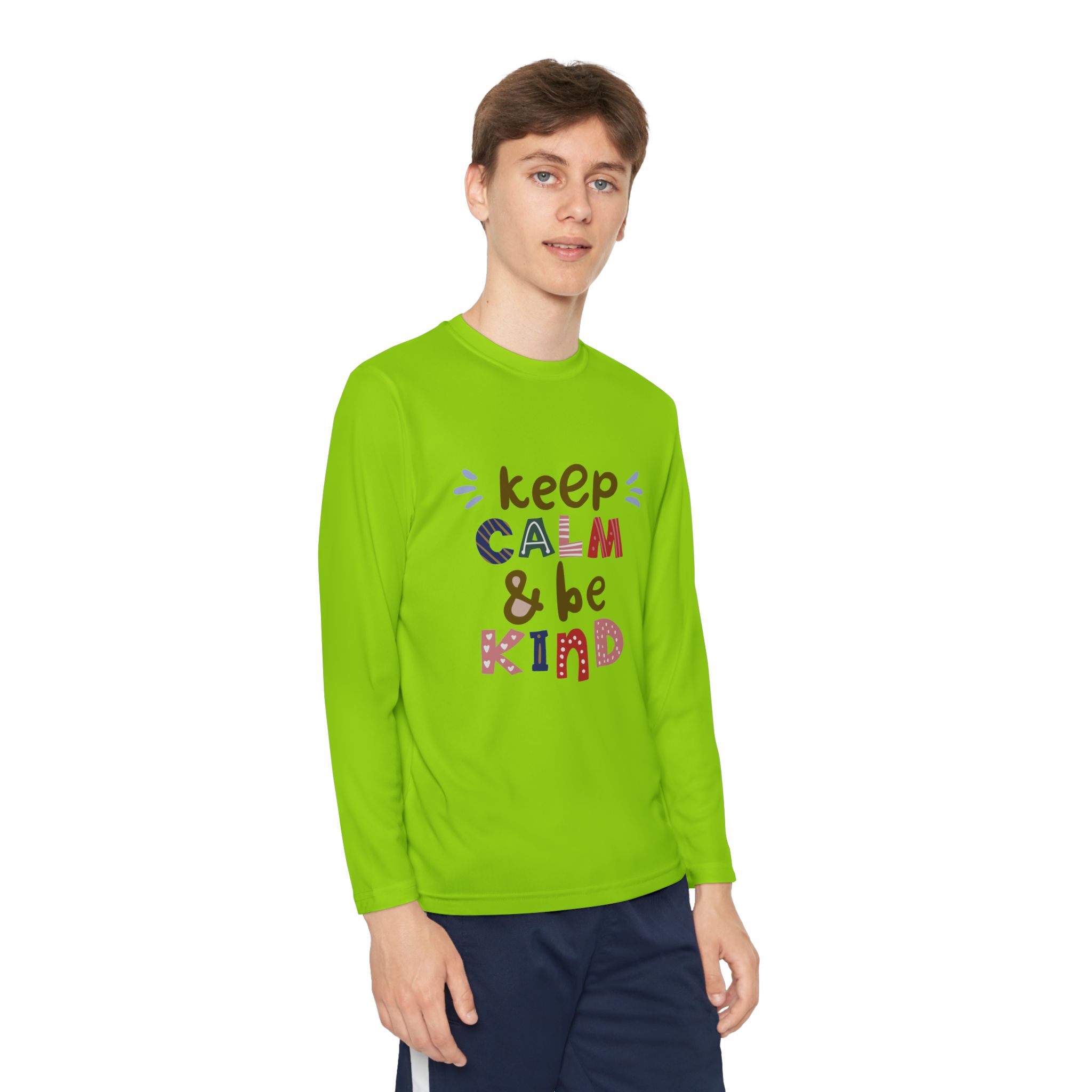 Keep Calm & Be Kind Youth Long Sleeve Tee - Image 2