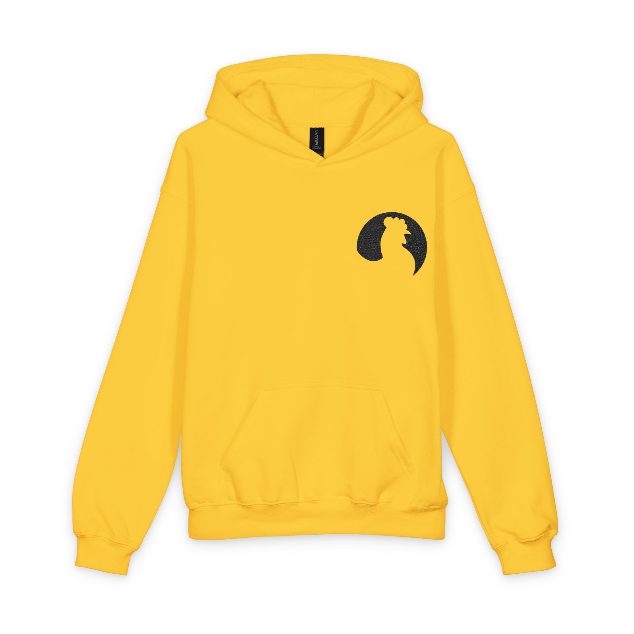 Black Cat Moon Silhouette Pocket-Size Hooded Sweatshirt - Image 2