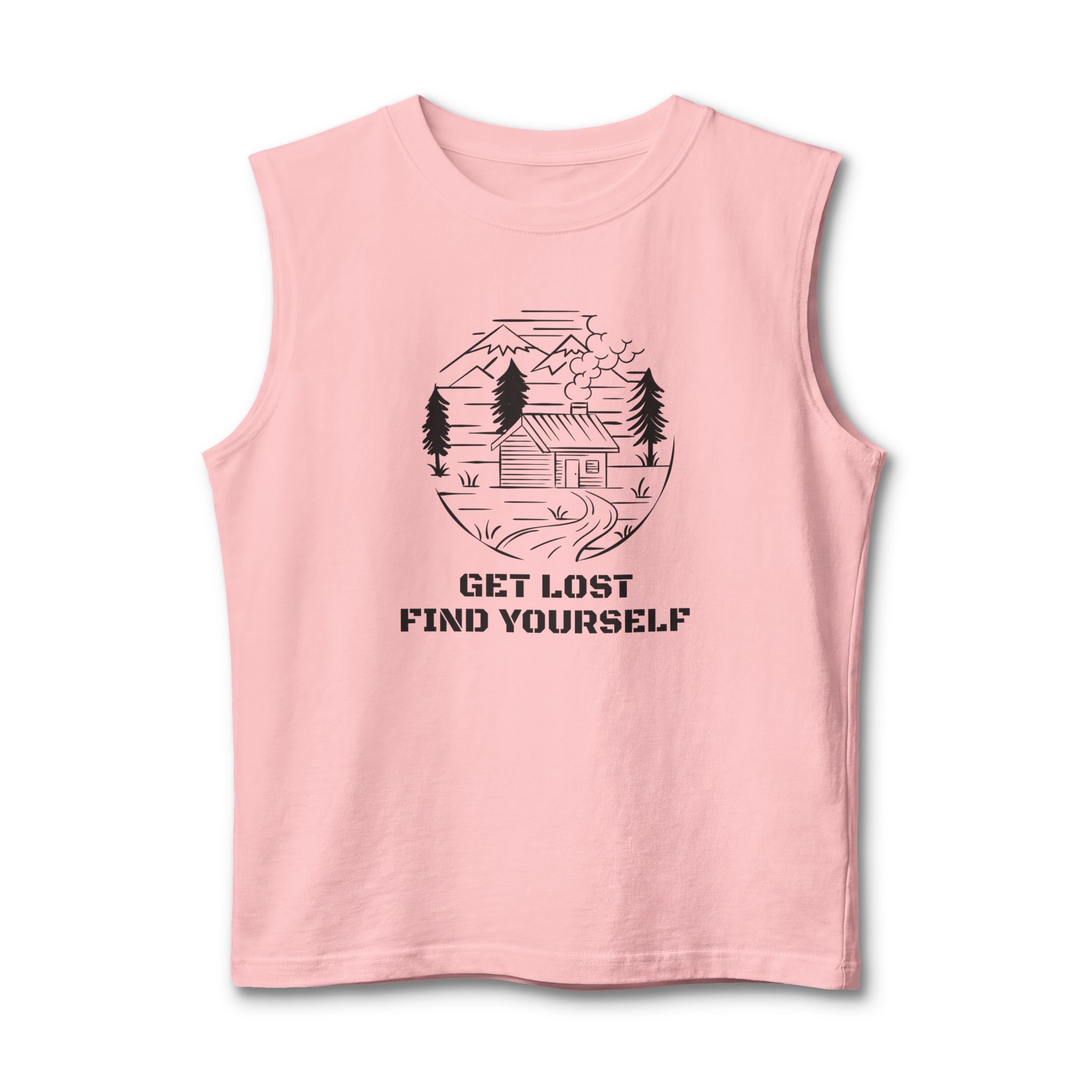 'Get Lost, Find Yourself' Cabin Adventure Graphic Tank Top - Image 6