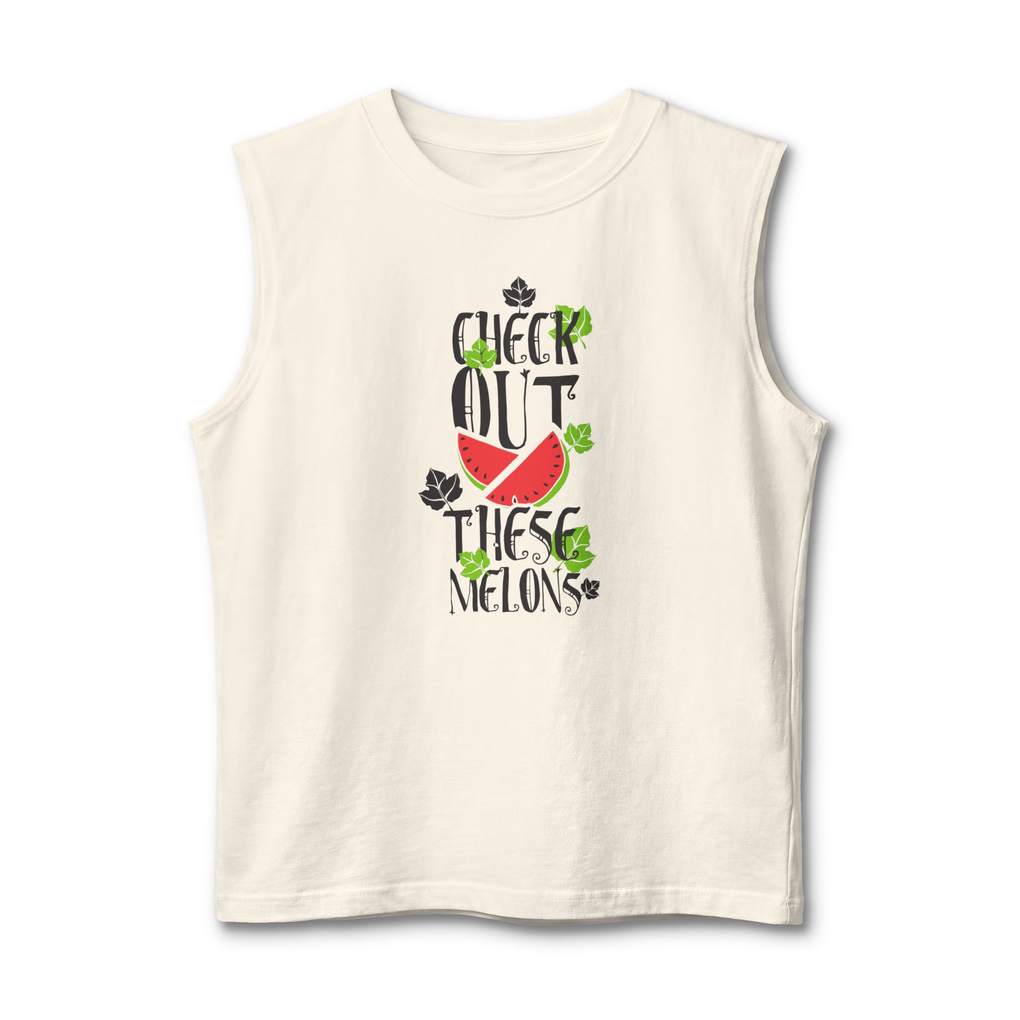 Check Out These Melons Muscle Tank — Funny Watermelon Summer Tank Top - Image 4