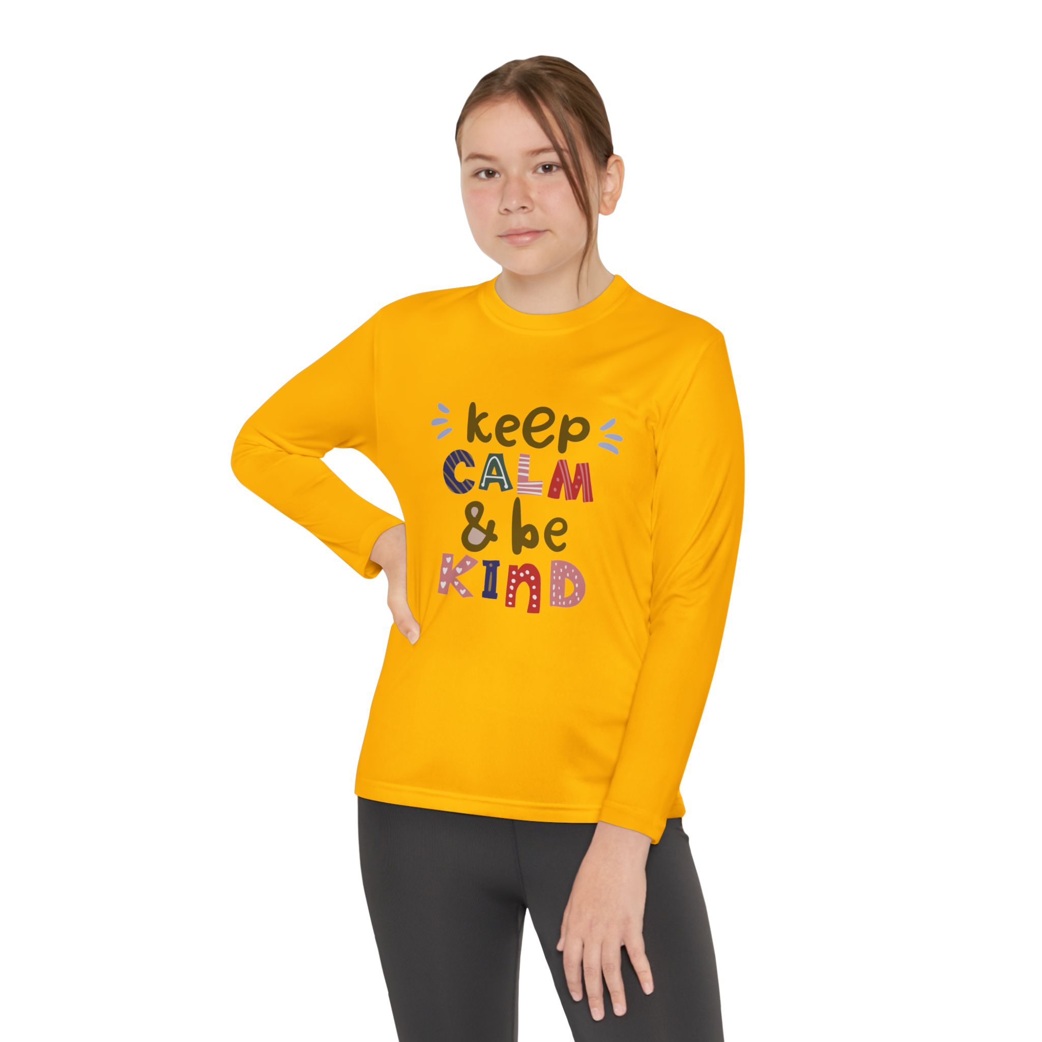 Keep Calm & Be Kind Youth Long Sleeve Tee - Image 6