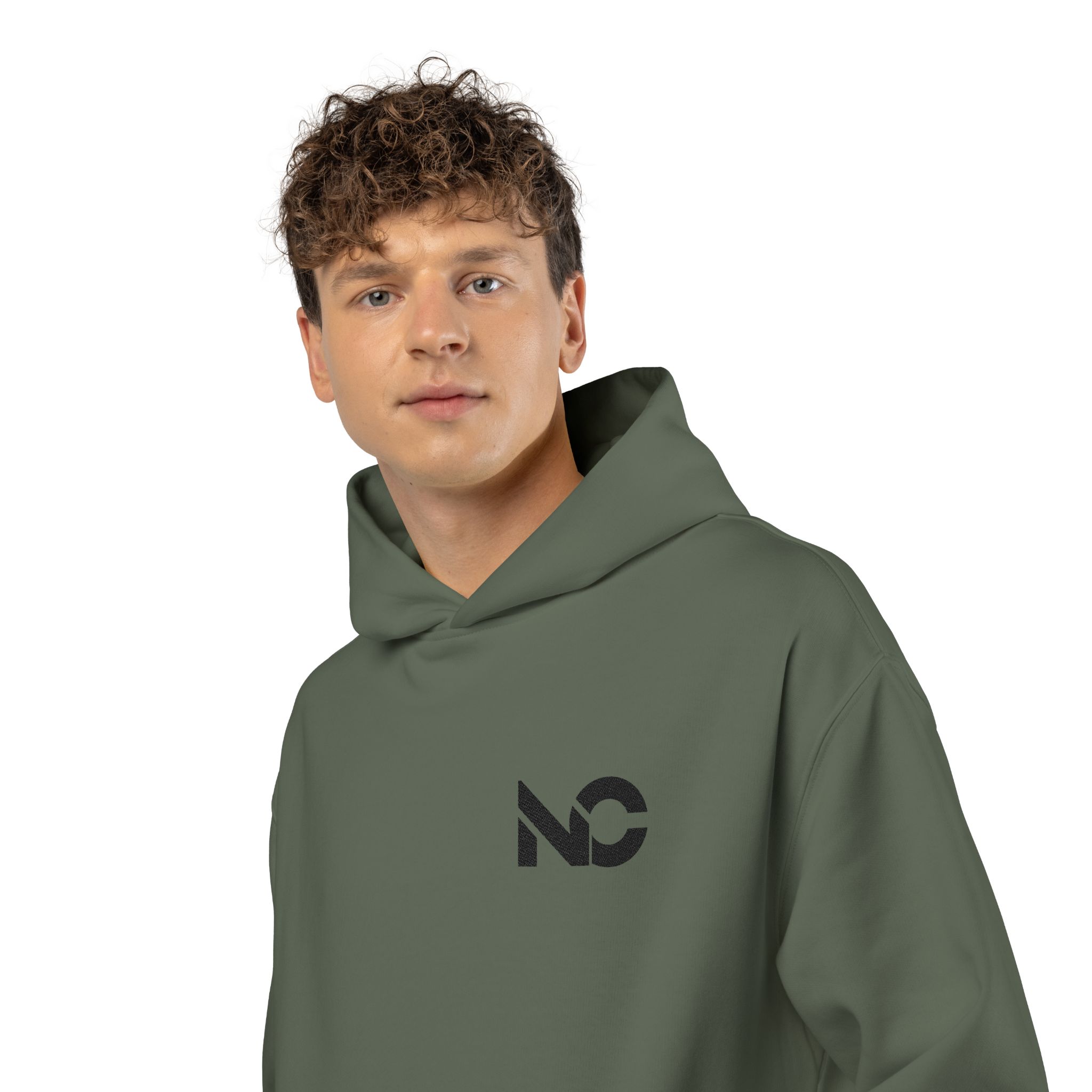 Minimal 'No' Logo Relaxed Hoodie - Small Chest Graphic, Casual Streetwear - Image 5