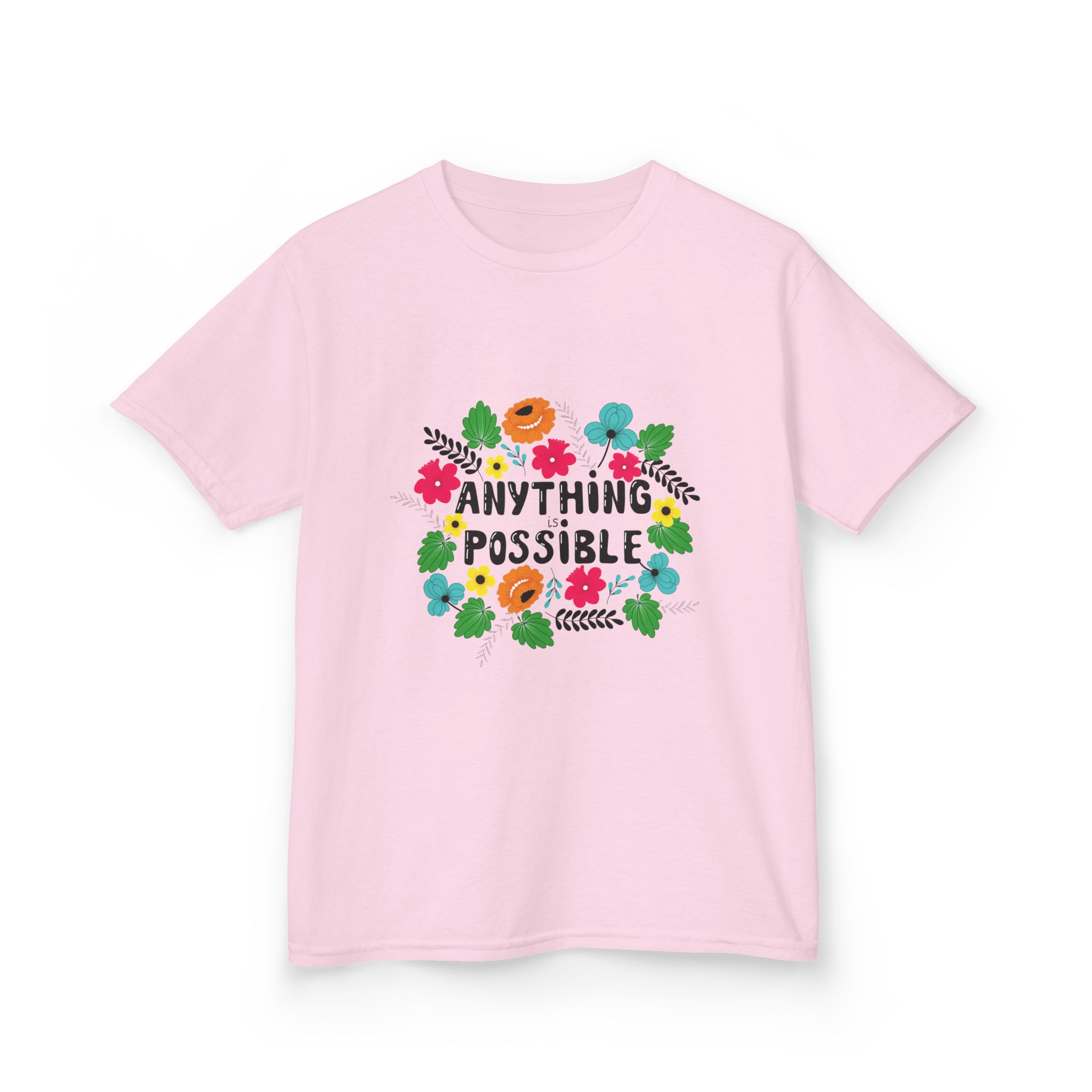 Kids Tee — "Anything Is Possible" Floral Inspirational Shirt - Image 6