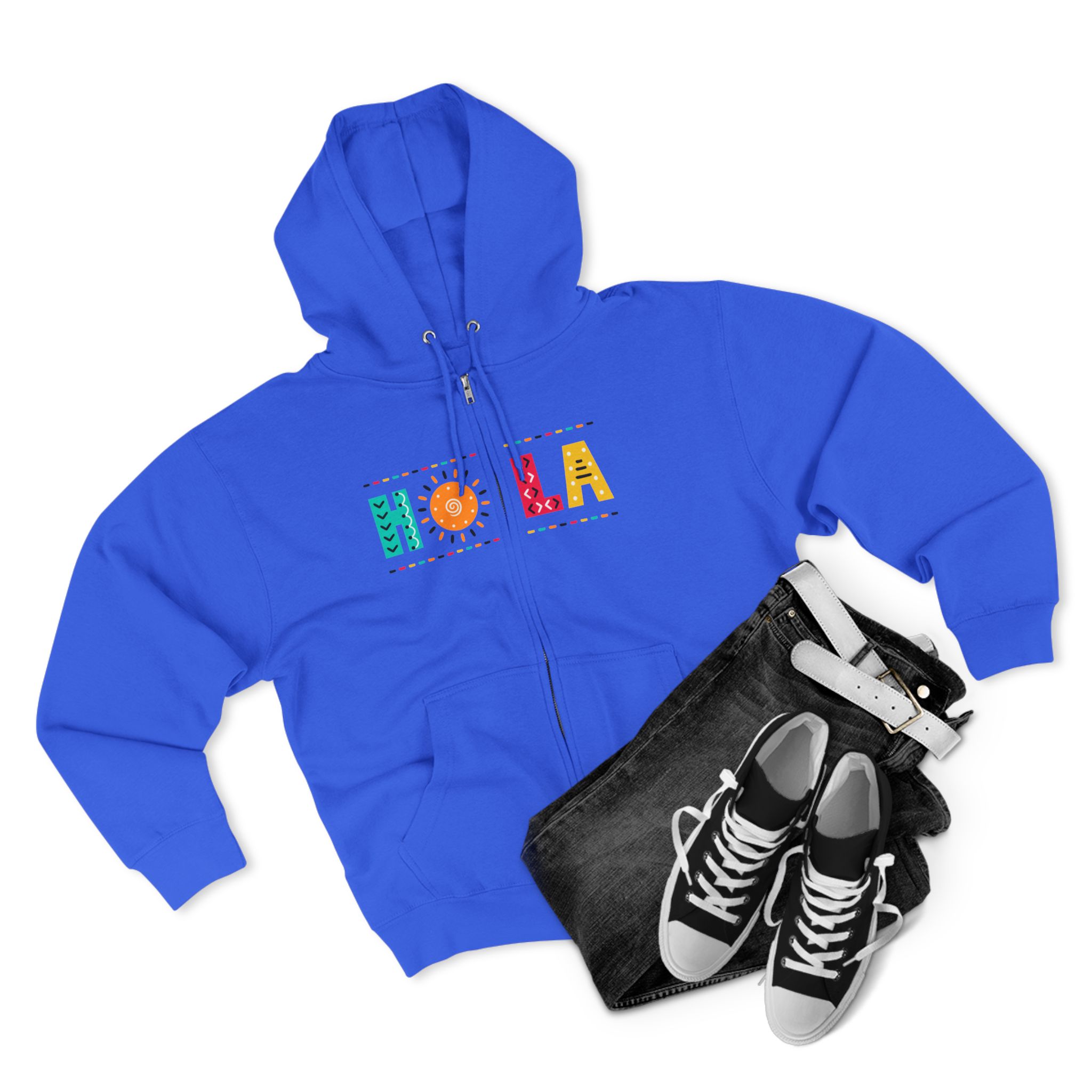 Zip Hoodie - Colorful HOLA Design - Image 6
