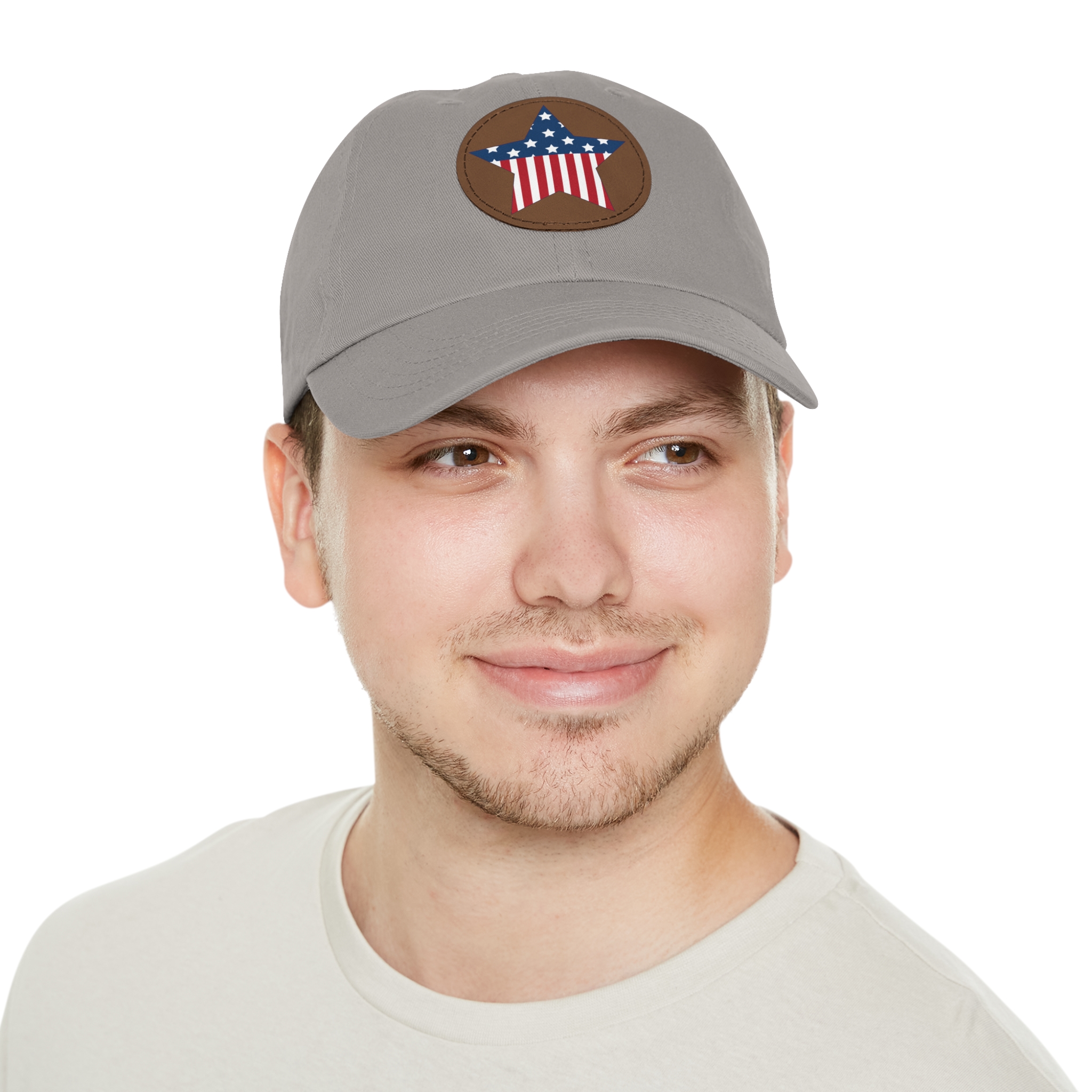 American Flag Round Leather Cap - Image 8
