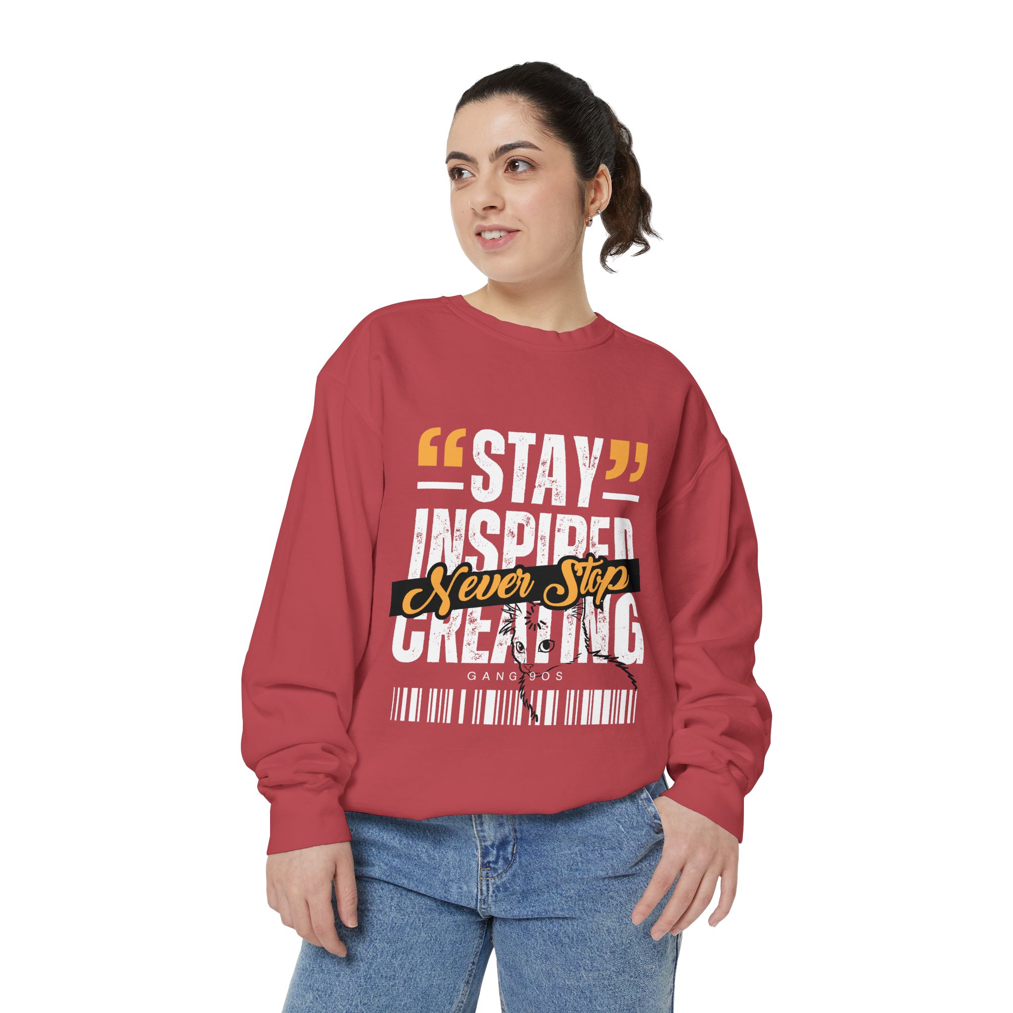Never Stop Cat Sweatshirt — Inspirational Graphic Sweatshirt - Image 7