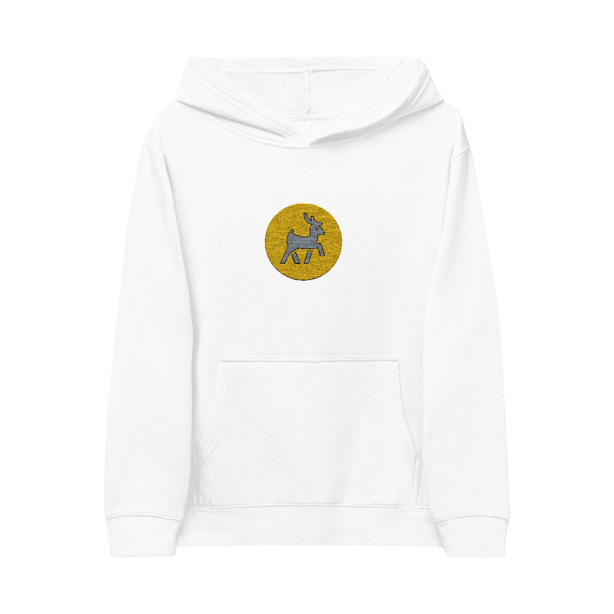 Kids Hoodie with Embroidered Yellow Sparkle Unicorn Patch - Image 4