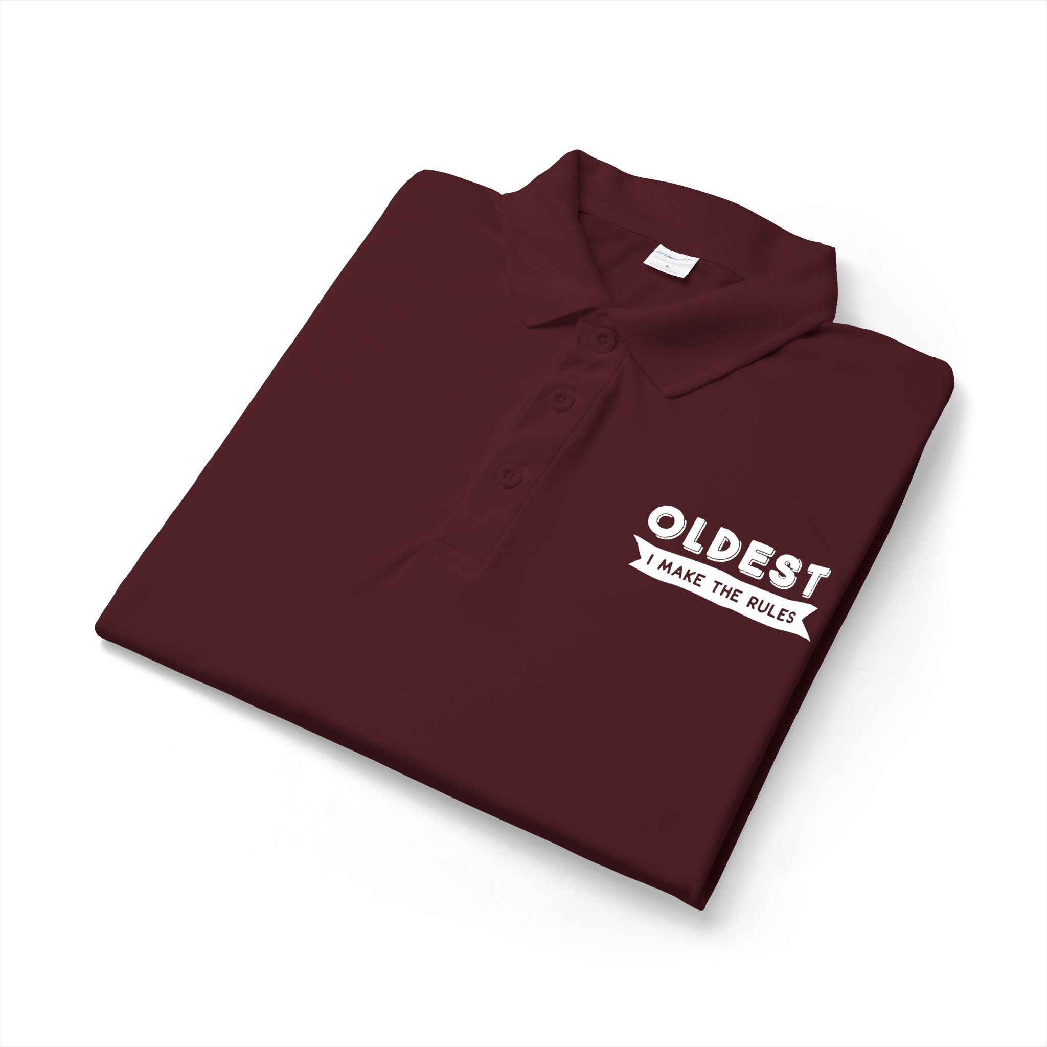 Funny 'Oldest' Family Birthday Gift Polo Shirt - Image 8