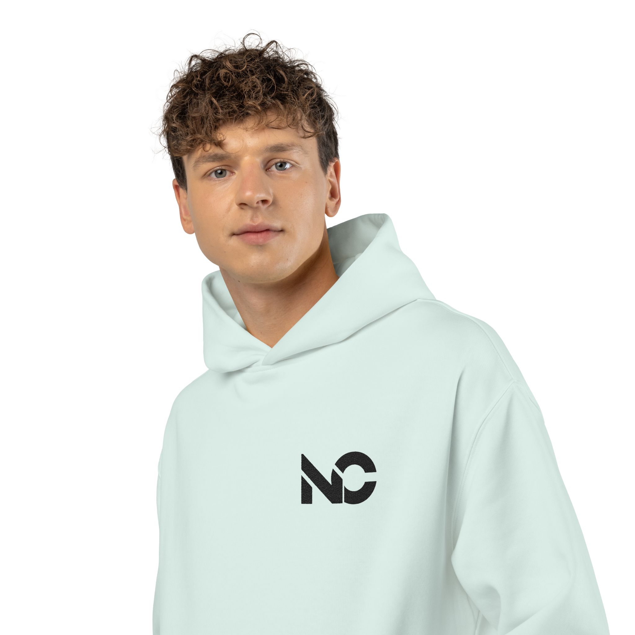 Minimal 'No' Logo Relaxed Hoodie - Small Chest Graphic, Casual Streetwear - Image 6