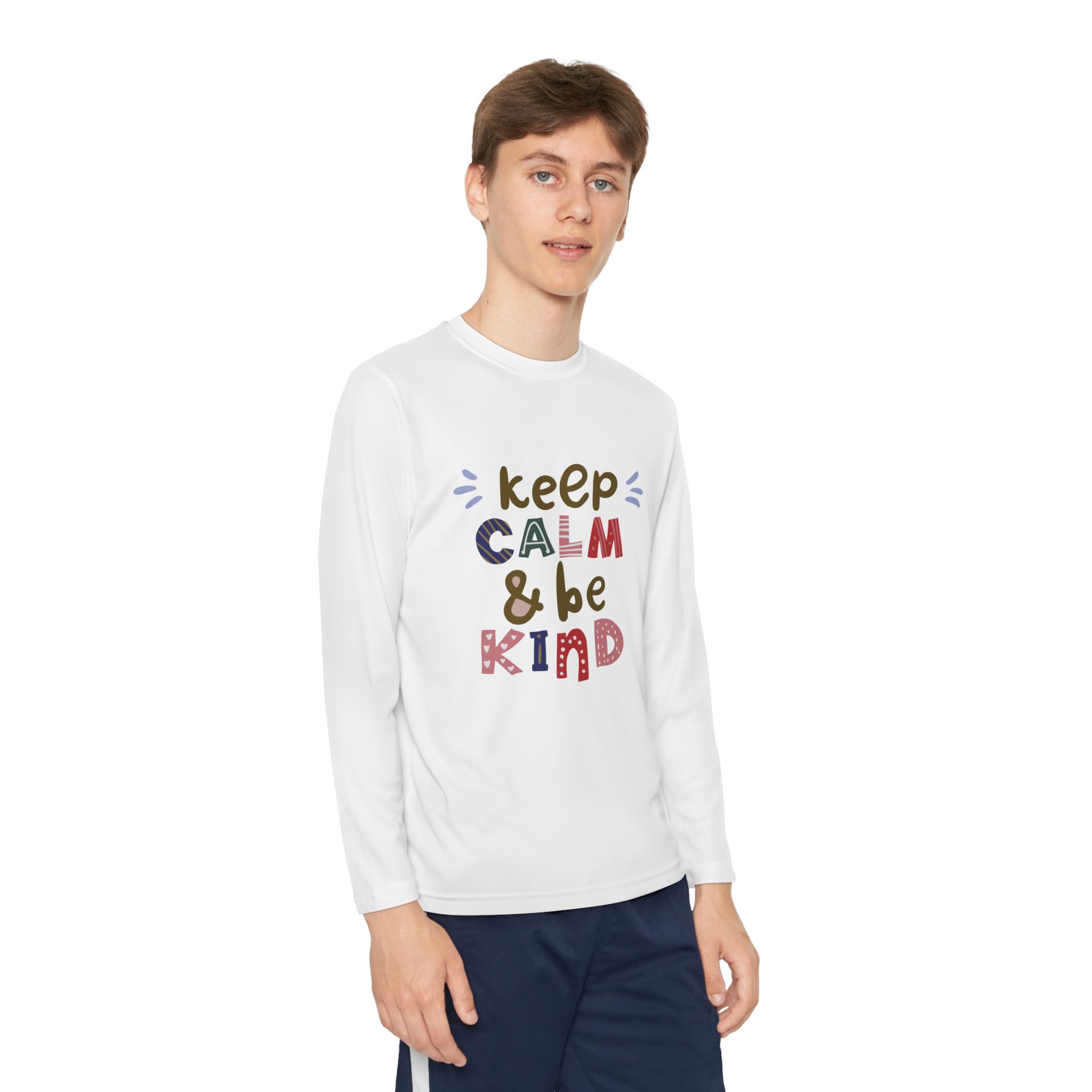 Keep Calm & Be Kind Youth Long Sleeve Tee - Image 3