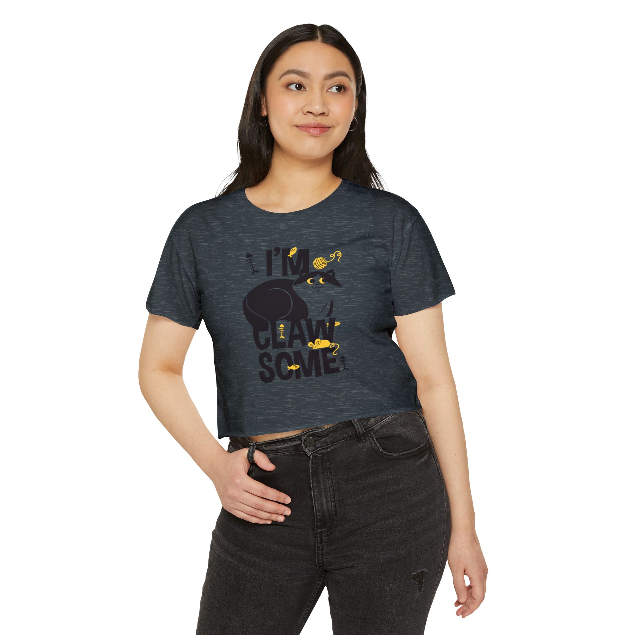 Festival Crop Top — "I’m Clawsome" Raccoon Graphic - Image 7