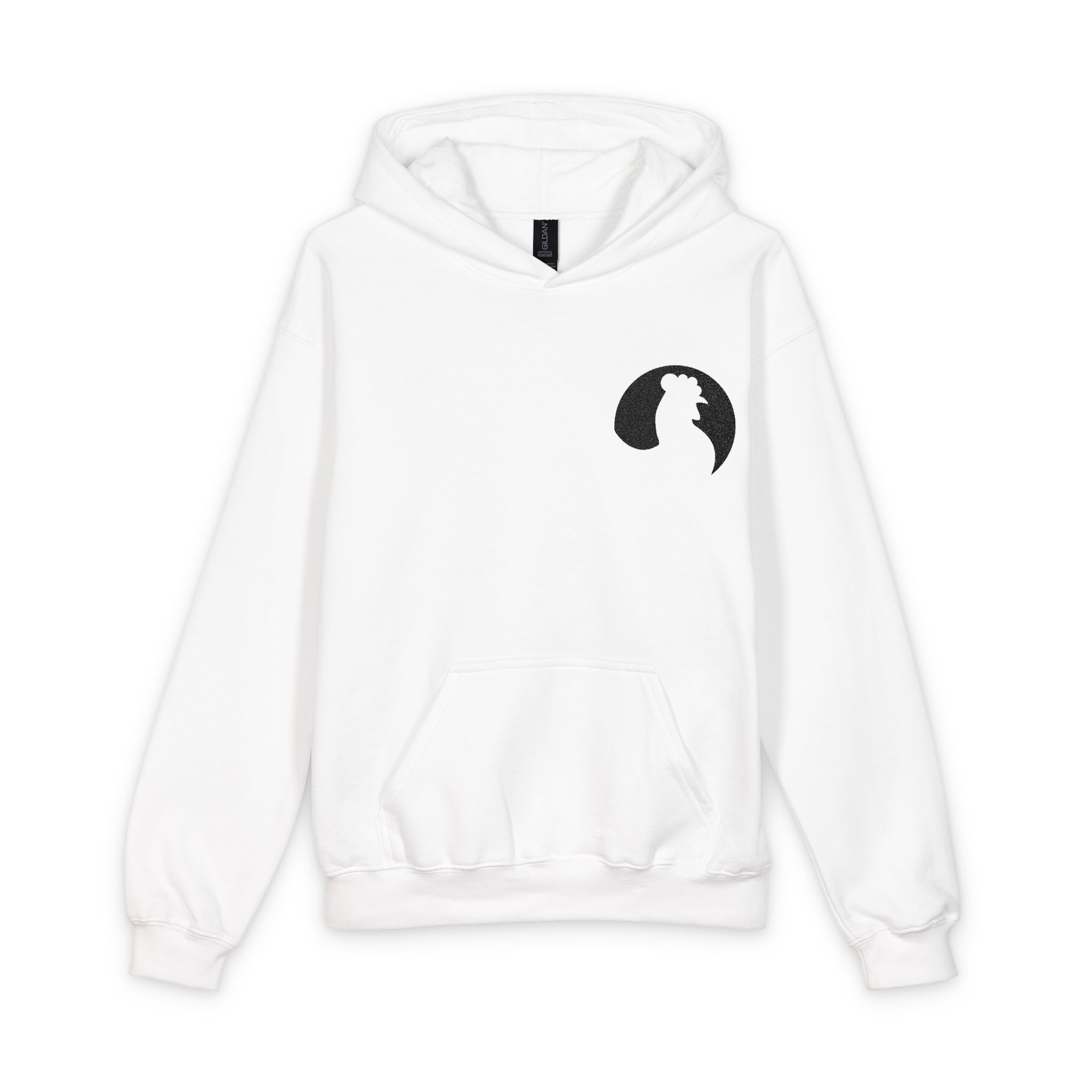 Black Cat Moon Silhouette Pocket-Size Hooded Sweatshirt - Image 3