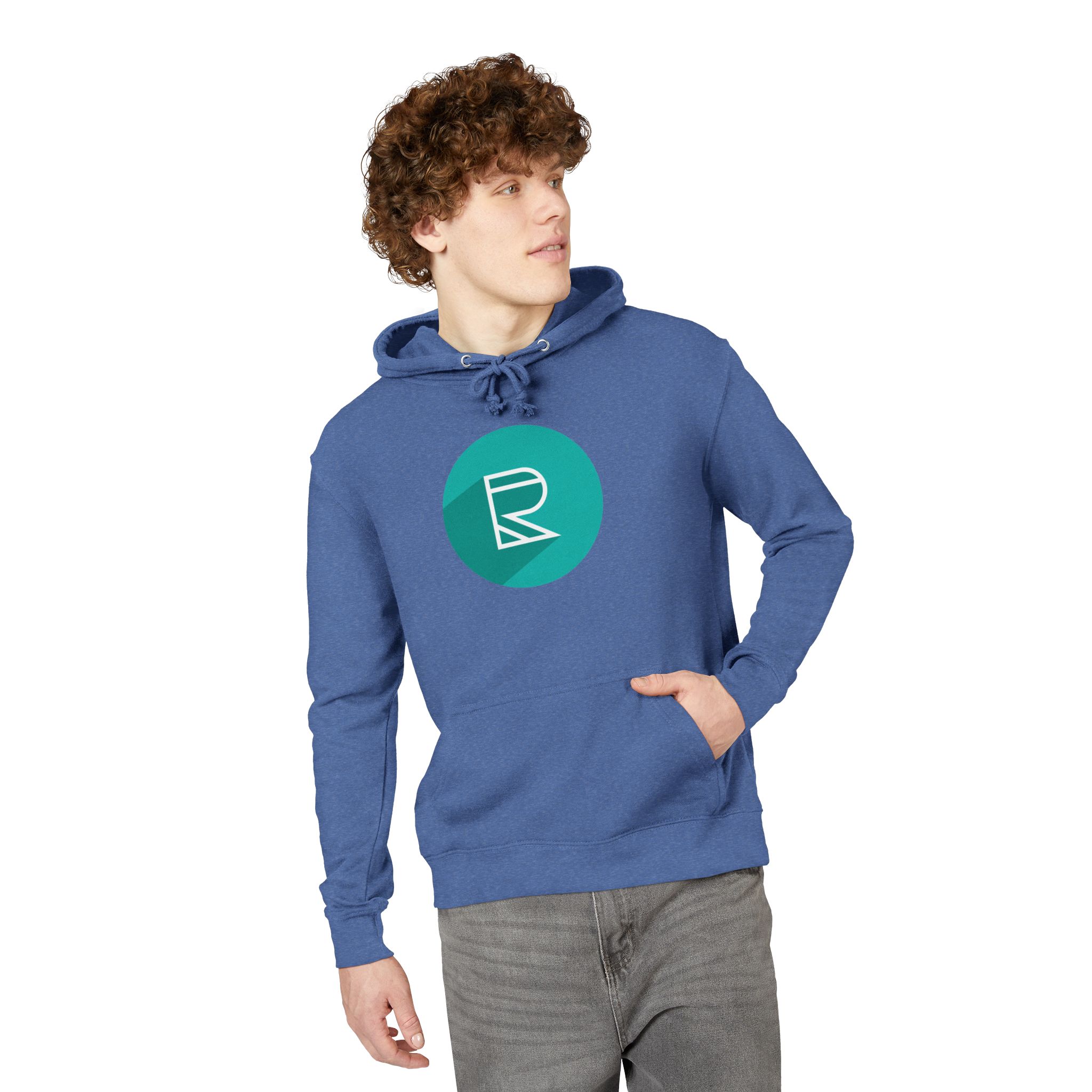 Minimalist Teal Logo Hoodie — Cozy French Terry Pullover - Image 7
