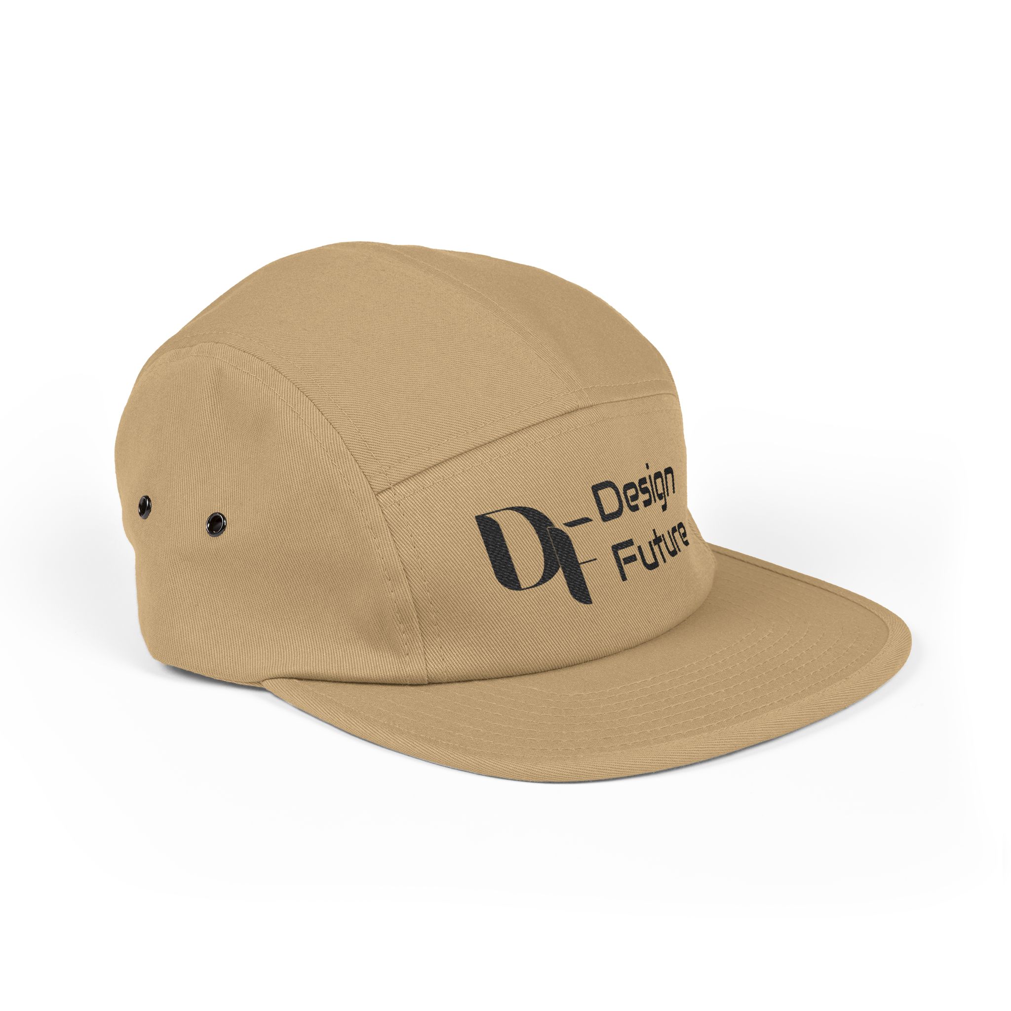 Embroidered 5-Panel Cap — 'Design Future' Logo Cotton Hat - Image 2