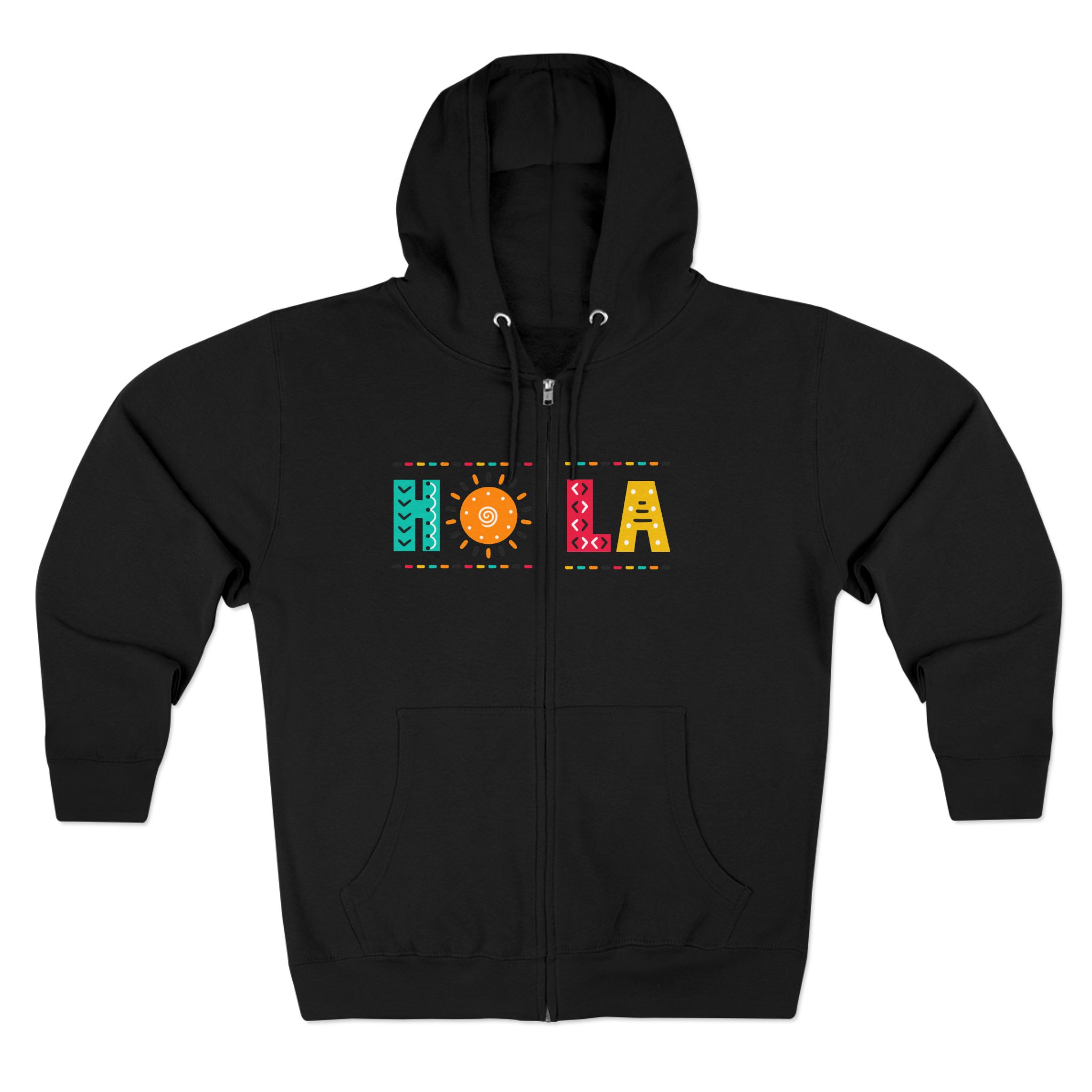 Zip Hoodie - Colorful HOLA Design - Image 3